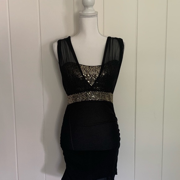 Black and Gold Party Dress - Picture 1 of 2